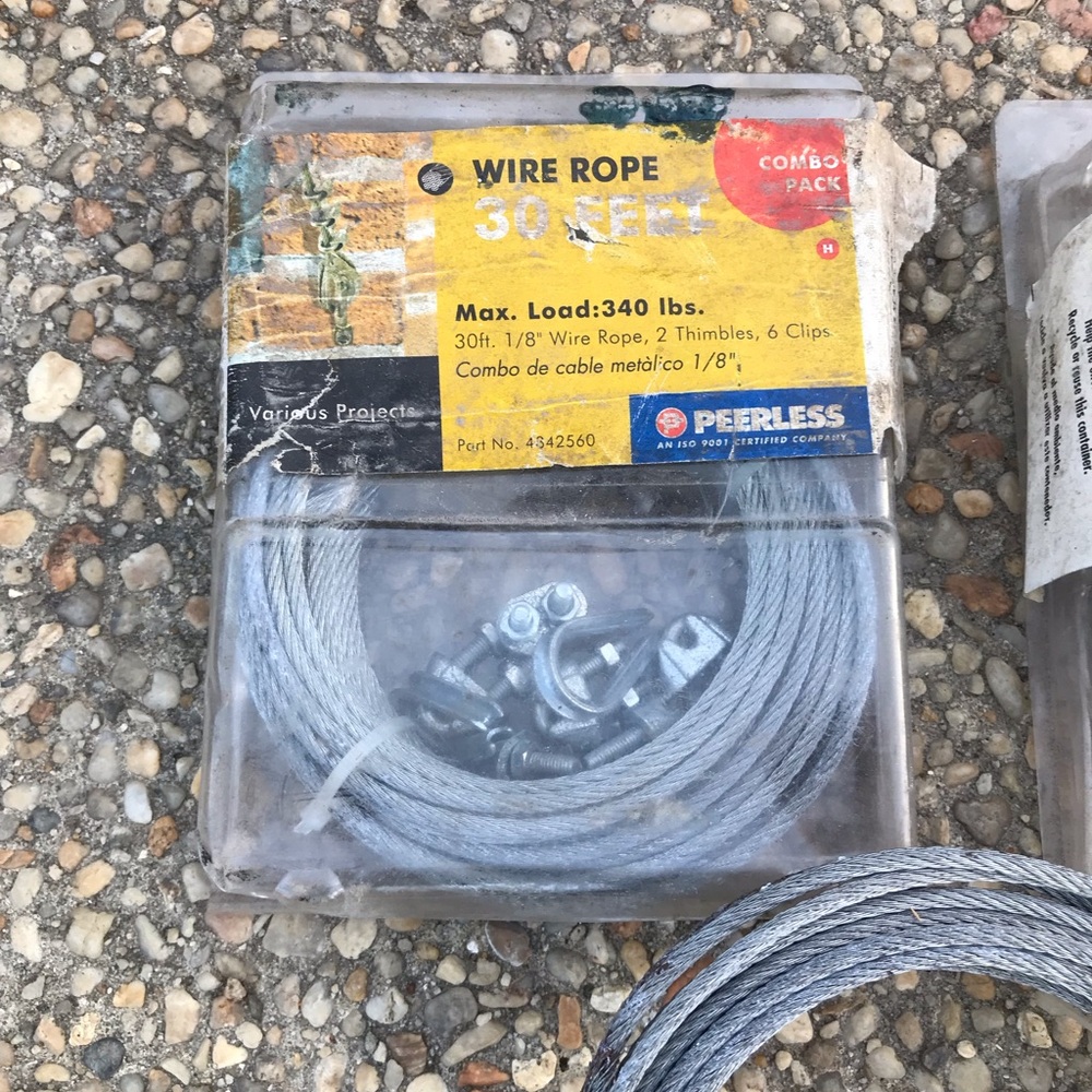 Peerless Wire Rope Max Load 340 lbs. 
Part No. 4842560
2 NIB 30 Ft. 1/8” Wire Ro - Picture 5 of 8
